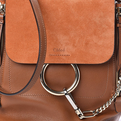Chloe Suede Calfskin Small Faye Backpack Tobacco 9 of 9