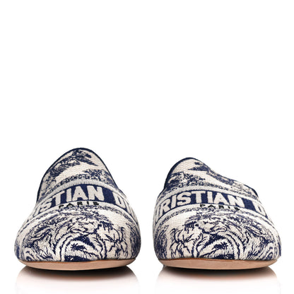 Christian Dior Canvas Cotton Embroidered Dioriviera Mules 40 Blue 2 of 9