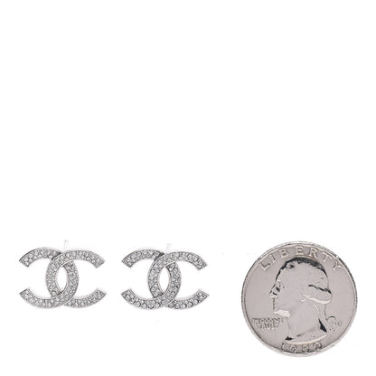 Chanel Crystal Palais Garnier CC Earrings Silver 2 of 5