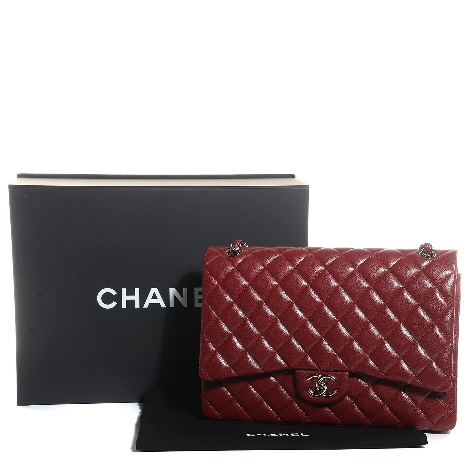 Chanel Caviar Quilted Maxi Double Flap Red 9 of 9