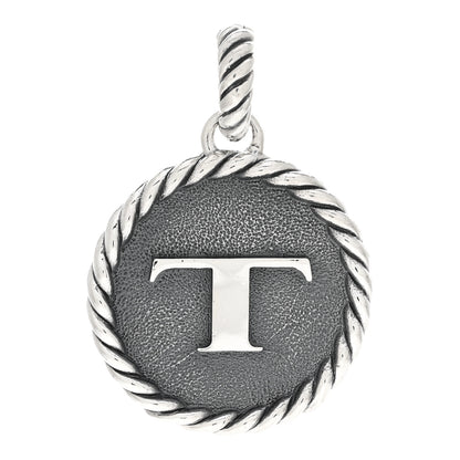 David Yurman Sterling Silver Cable Collectibles Initial T Charm Pendant 1 of 3