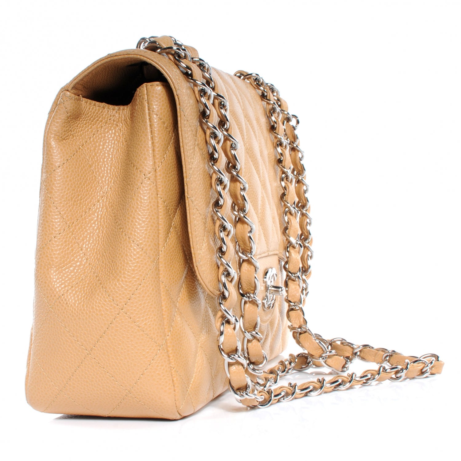 Chanel Caviar Jumbo Single Flap Beige 4 of 9