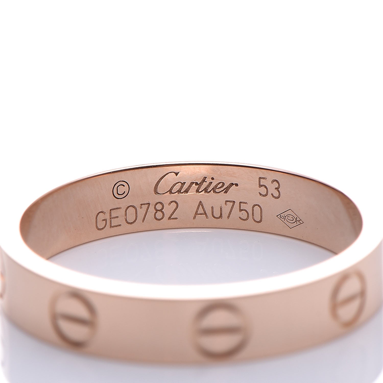 Cartier 18K Pink Gold 3.5mm LOVE Wedding Band Ring 53 6.25 4 of 5