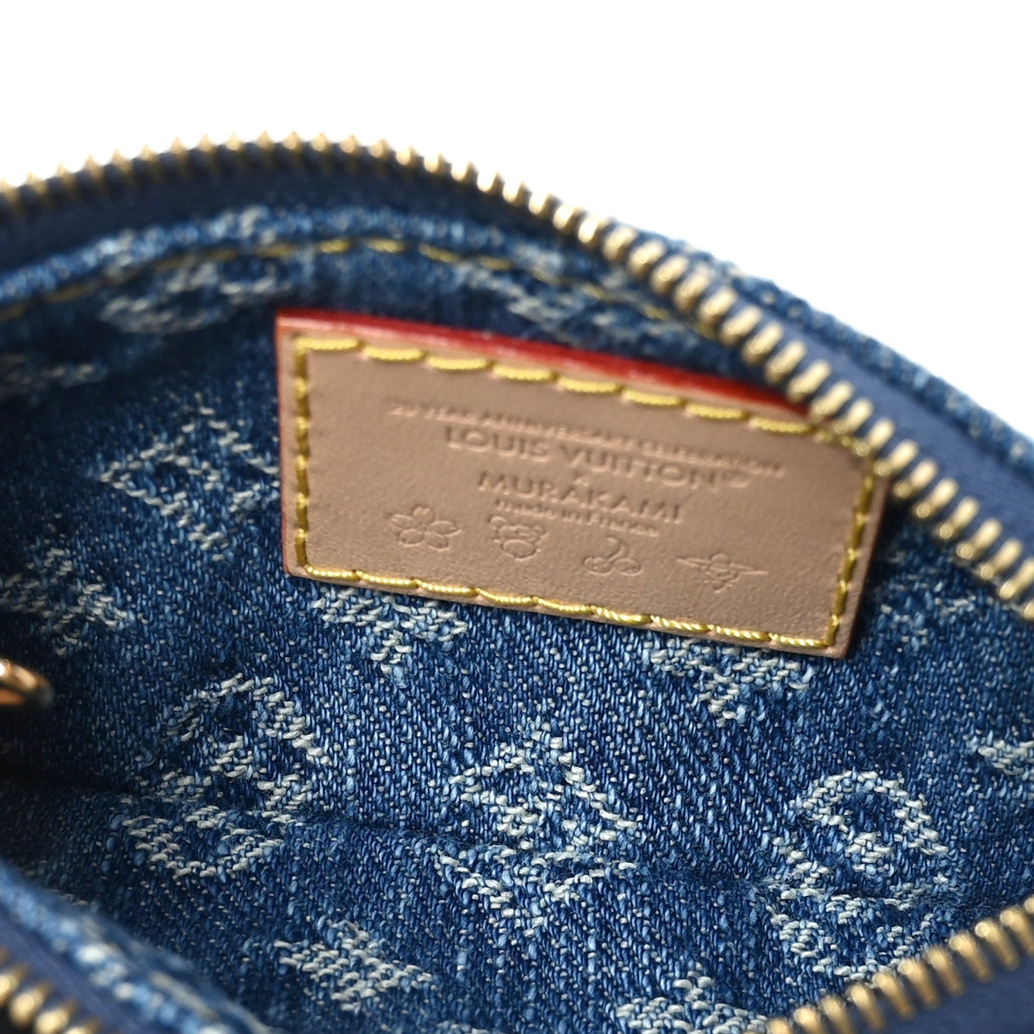 Louis Vuitton LV X TM Monogram Denim Cerises Key Pouch Blue 5 of 7