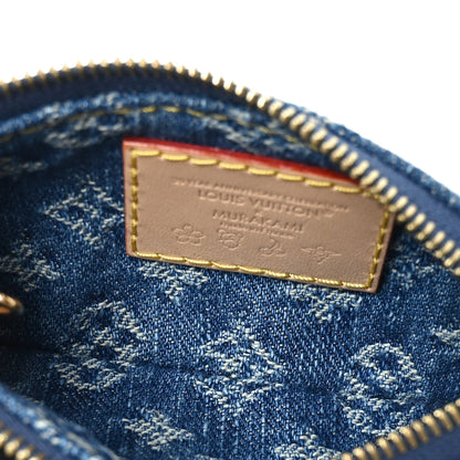 Louis Vuitton LV X TM Monogram Denim Cerises Key Pouch Blue 5 of 7