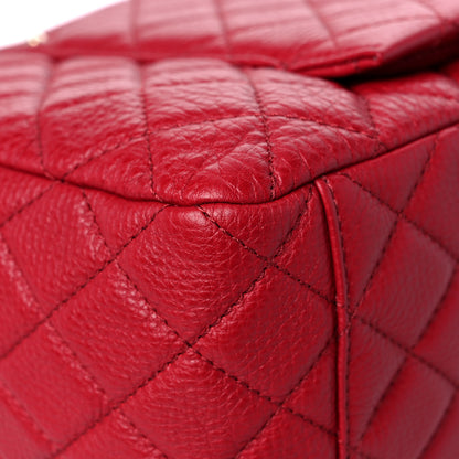 Chanel Calfskin Quilted Small XXL Travel Flap Bag Red 10 of 11