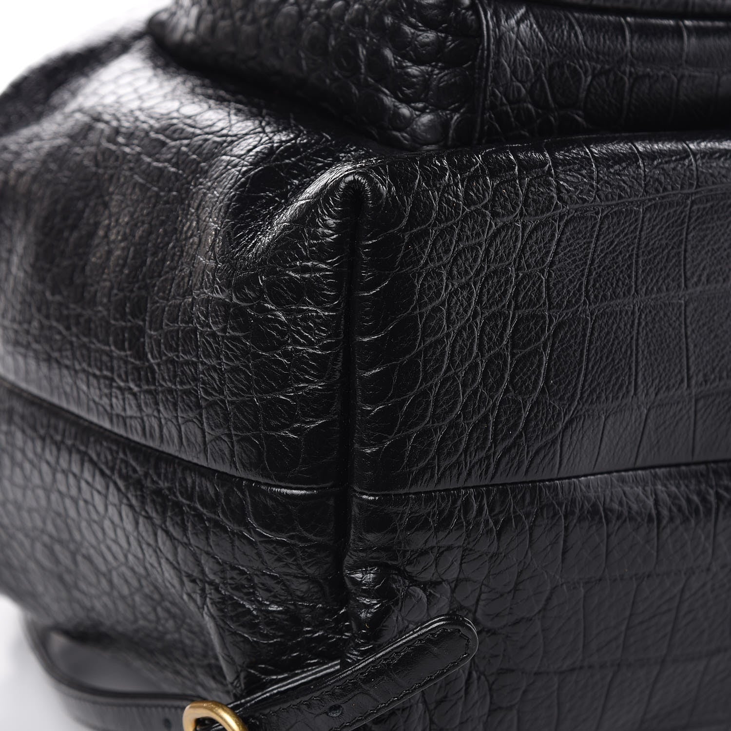 Chanel Calfskin Crocodile Embossed Large Backpack Black 9 of 10