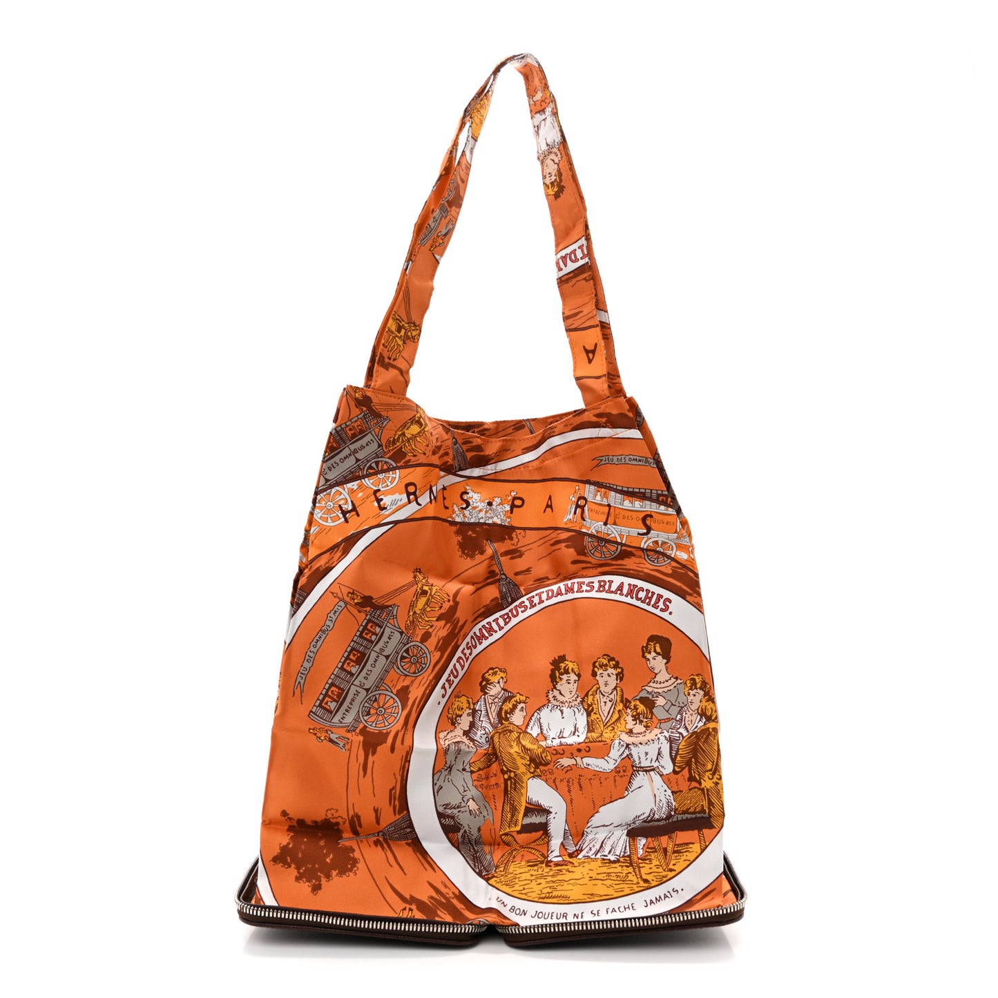 Buffle Silky Jeu Des Omnibus Et Dames Blanches Pop Shopper Tote Orange Multicolor