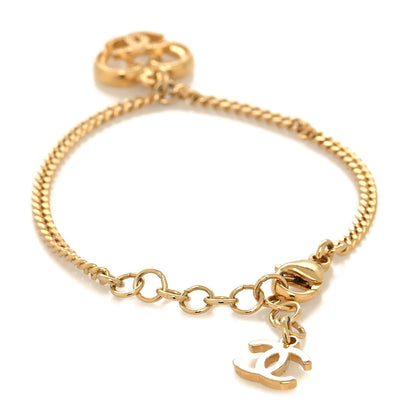 Chanel Crystal Chain Heart Bracelet Gold 3 of 5