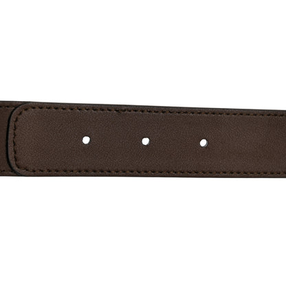 Gucci GG Supreme Monogram Matte Plutone Calfskin Double G 30mm Belt 85 34 Beige Ebony New Acero 4 of 5