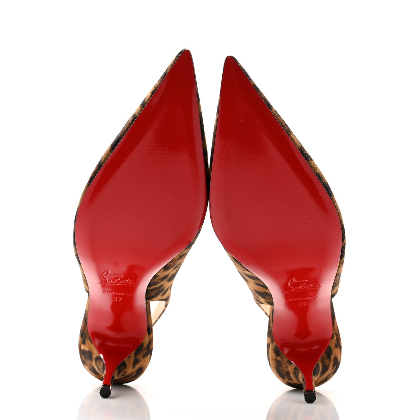 Veau Velours Leopard Clare Sling 80 Pumps 37 Caramel
