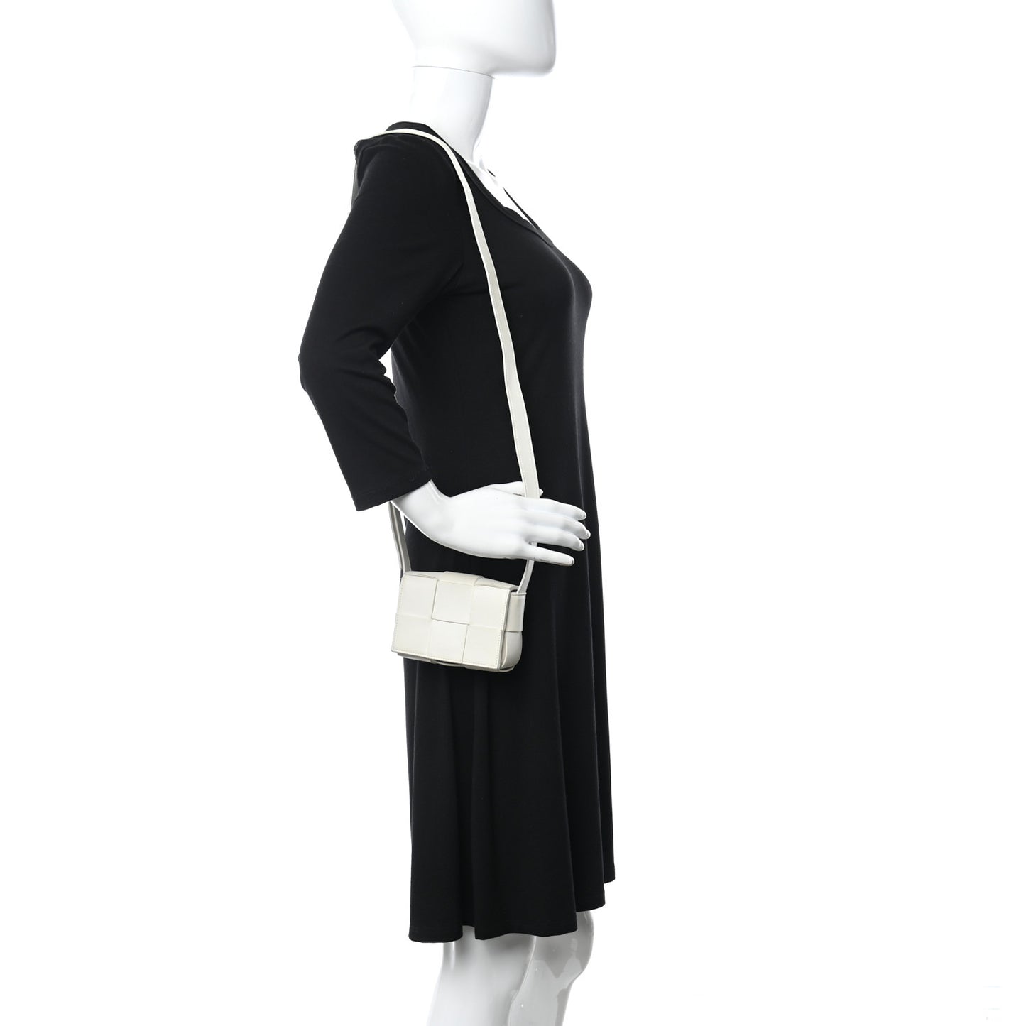 Lambskin Maxi Intrecciato Extra Mini Cassette Crossbody Bag White
