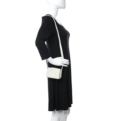 Bottega Veneta Lambskin Maxi Intrecciato Extra Mini Cassette Crossbody Bag White 2 of 9