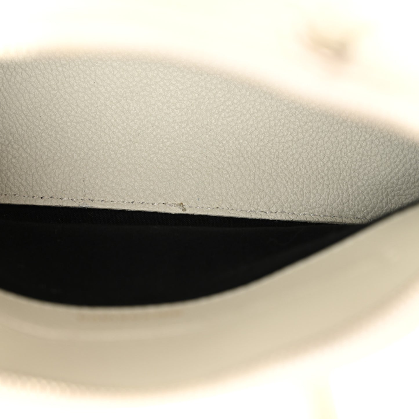 Grained Calfskin XXS Ville Top Handle Bag White Black