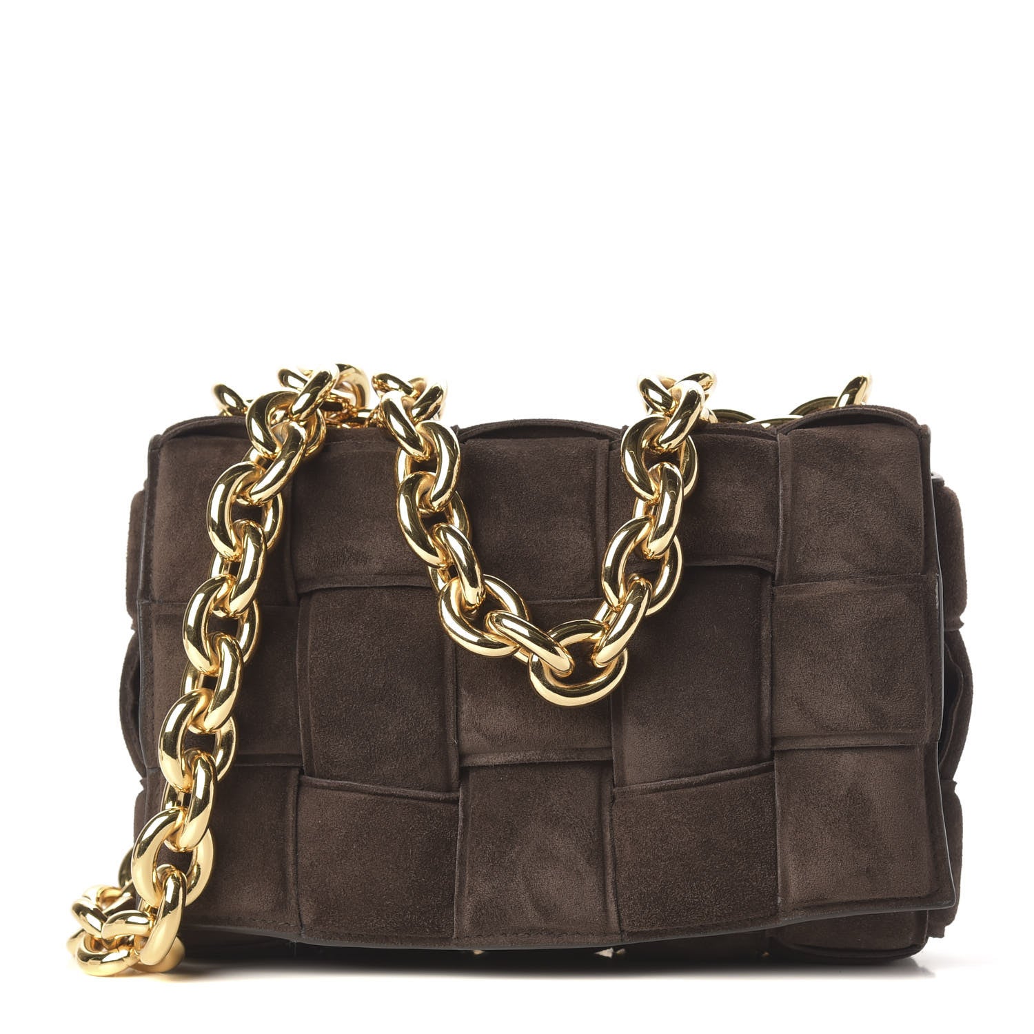 Bottega Veneta Suede Maxi Intrecciato Padded Chain Cassette Crossbody Bag Fondant 1 of 9