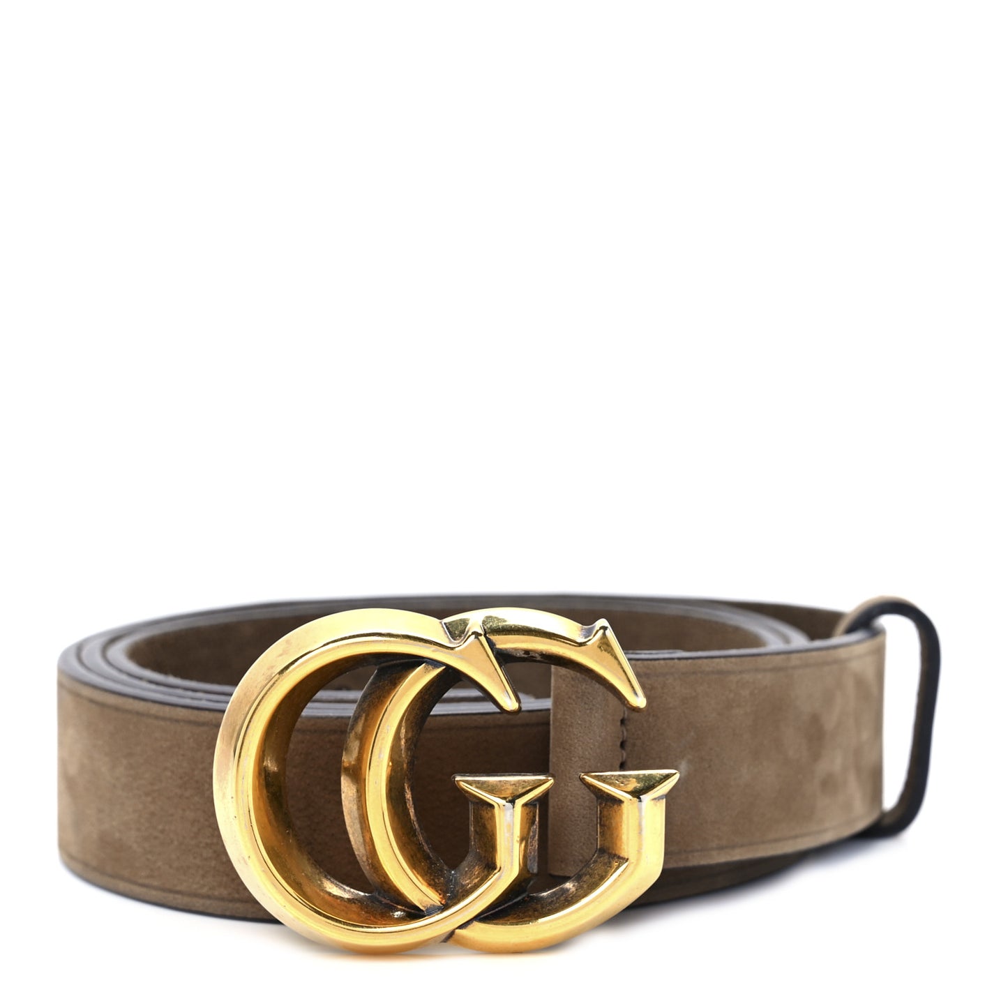 Suede Sculpted GG Belt 90 36 Dark Brown
