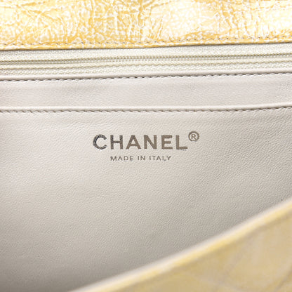 Chanel Crinkled Patent Quilted Jumbo Single Flap Light Beige 5 of 13