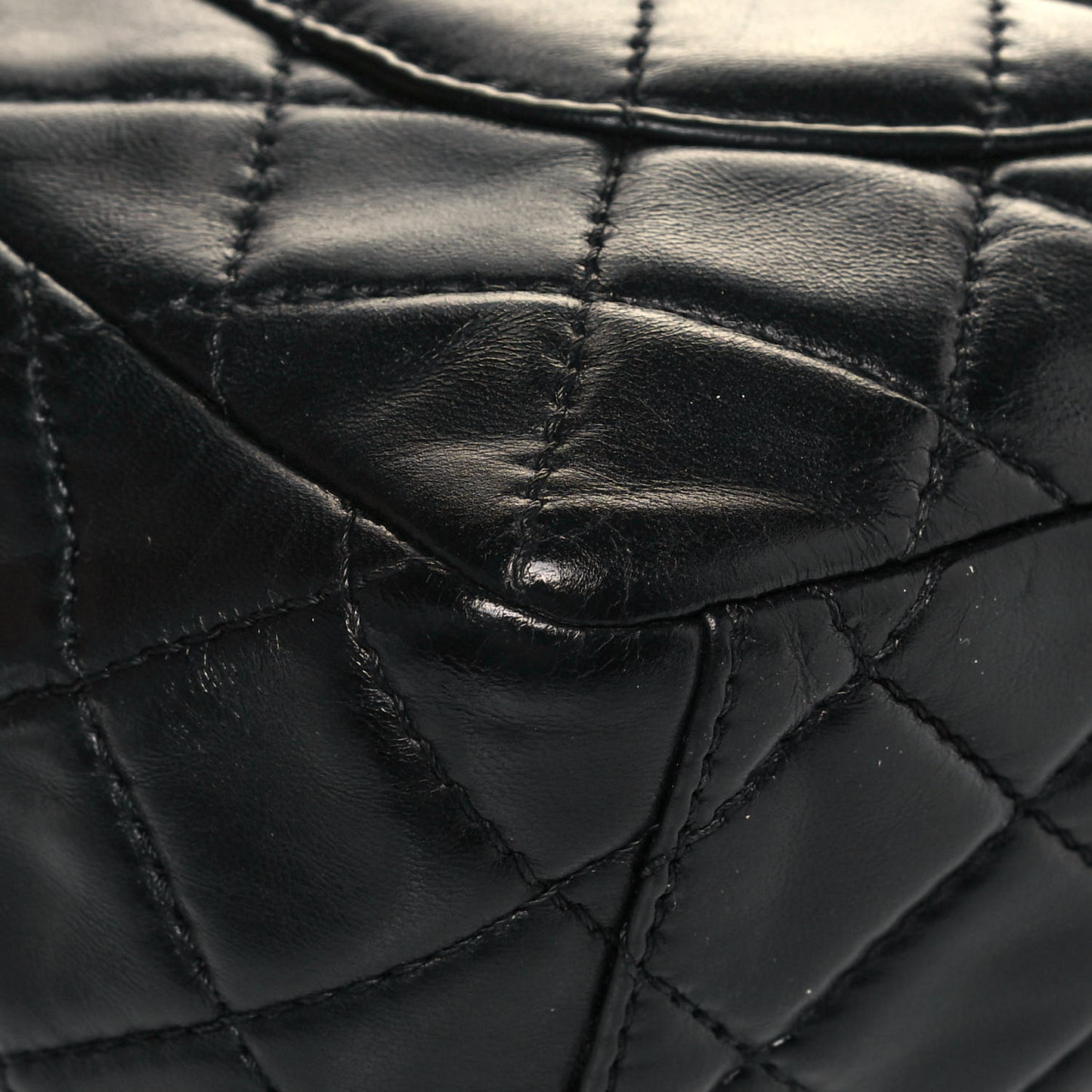 Washed Lambskin Quilted Maxi Single Flap Black