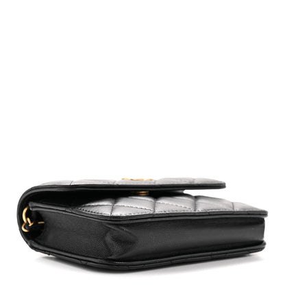 Chanel Lambskin Quilted Pearl Crush Flap With Chain Black 4 of 12