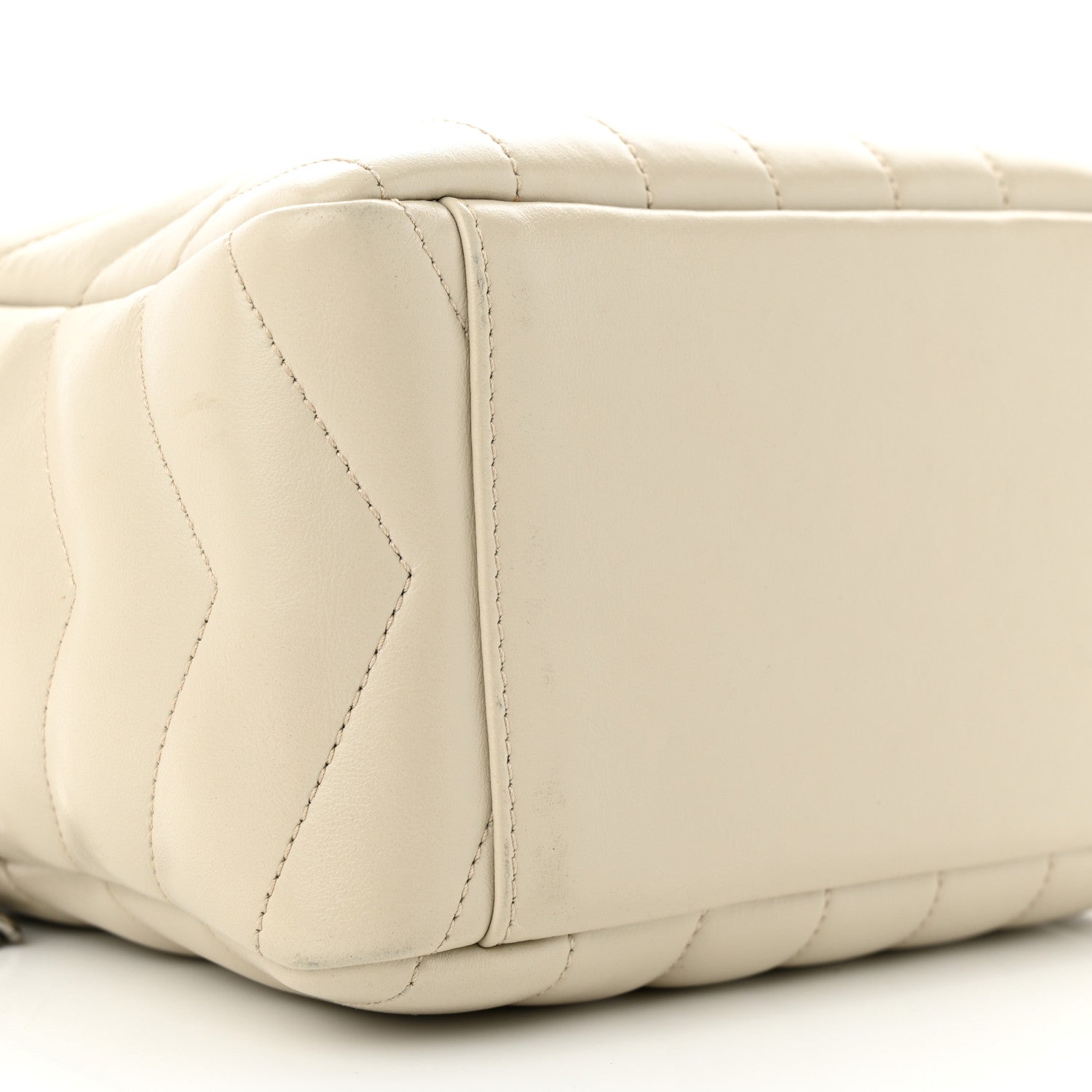 Saint Laurent SAINT LAURENT Calfskin Y Quilted Monogram Small Loulou Bowling Bag Ivory 9 of 12