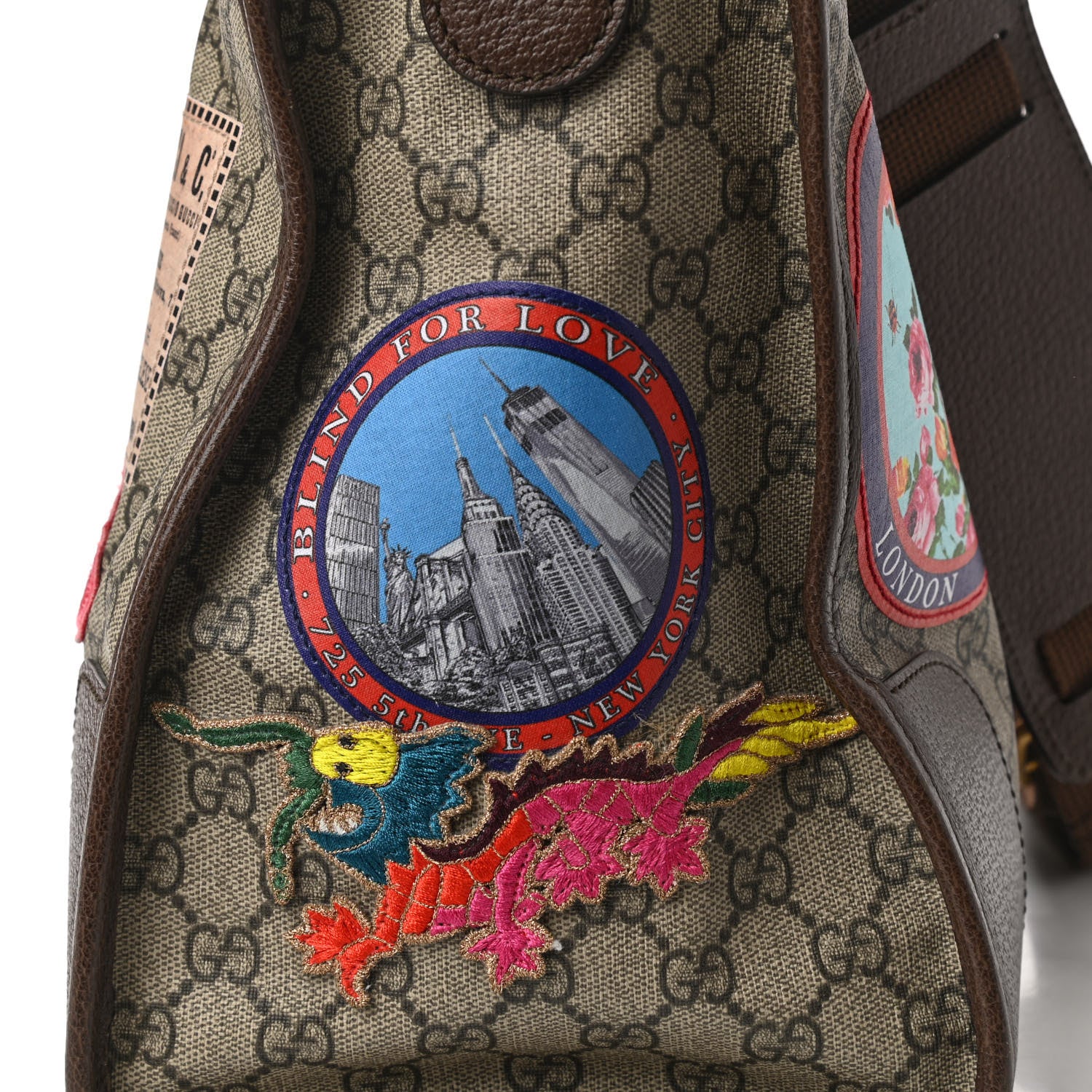 Gucci Soft GG Supreme Monogram Courrier Medium Duffle Bag Beige New Acero Multicolor 9 of 10