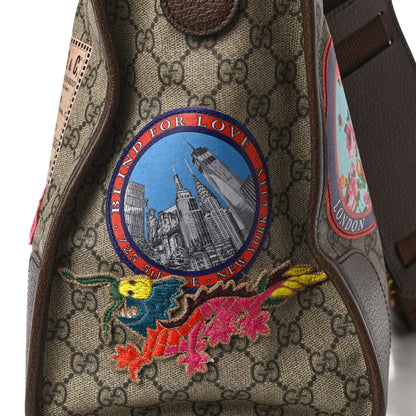 Gucci Soft GG Supreme Monogram Courrier Medium Duffle Bag Beige New Acero Multicolor 9 of 10
