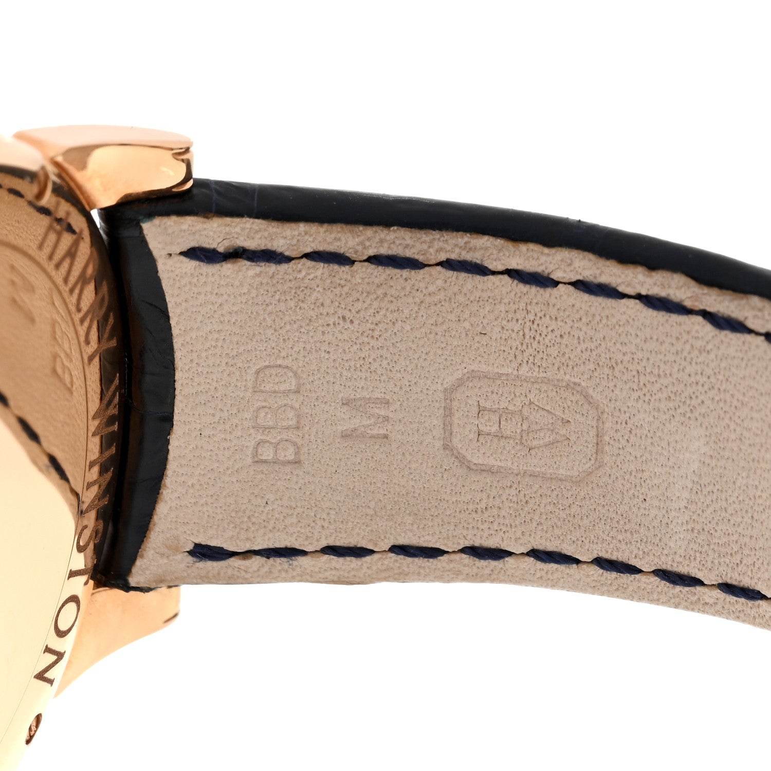 Harry Winston 18K Rose Gold Alligator Diamond 39mm Midnight Quartz Watch Champagne 6 of 6