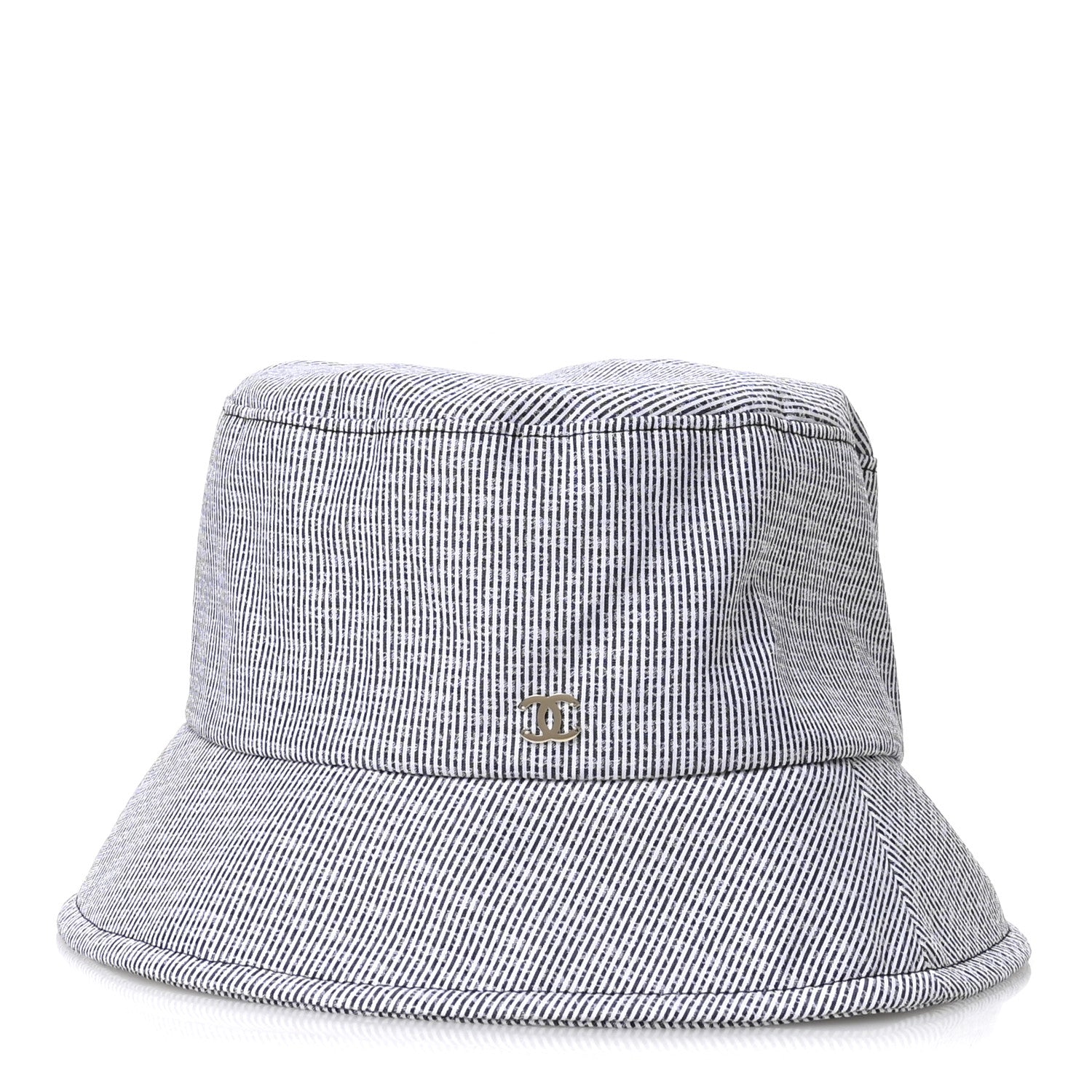 Chanel Cotton Bucket Hat M Navy White 3 of 10