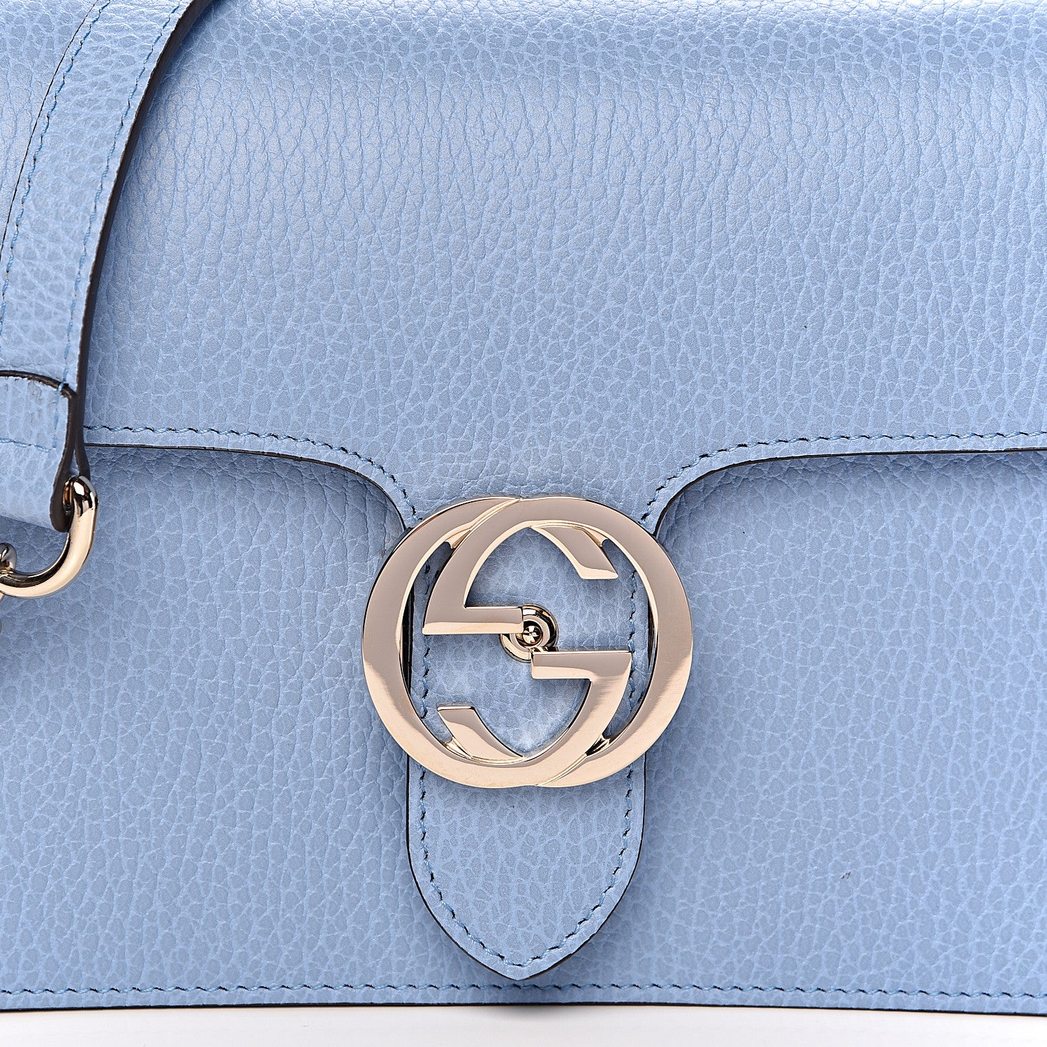 Gucci Dollar Calfskin Small Interlocking G Shoulder Bag Mineral Blue 11 of 11