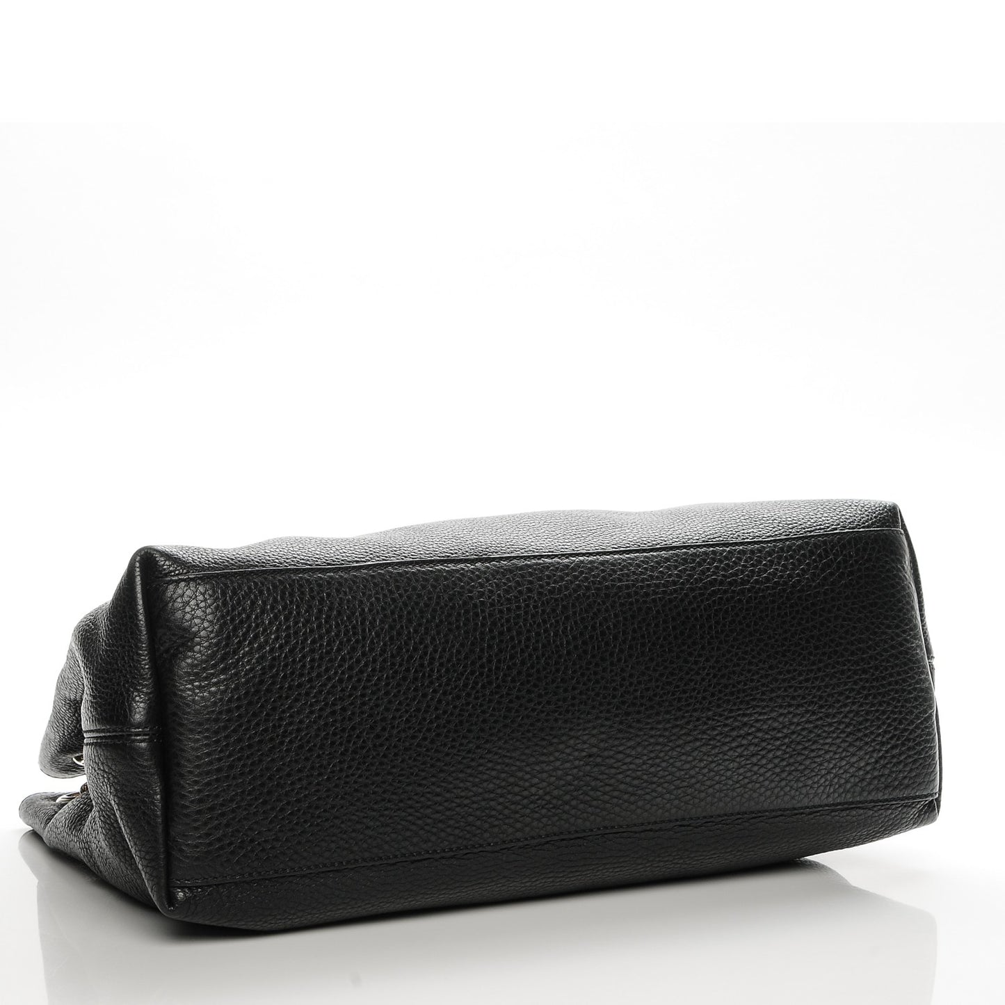 Pebbled Calfskin Medium Soho Chain Shoulder Bag Black