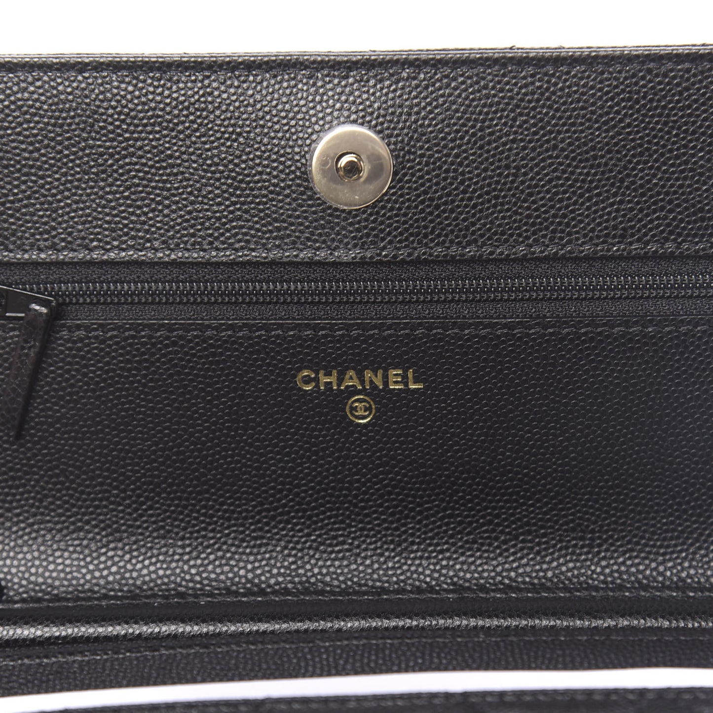 Caviar Quilted French New Wave Chain CC Wallet On Chain WOC Black