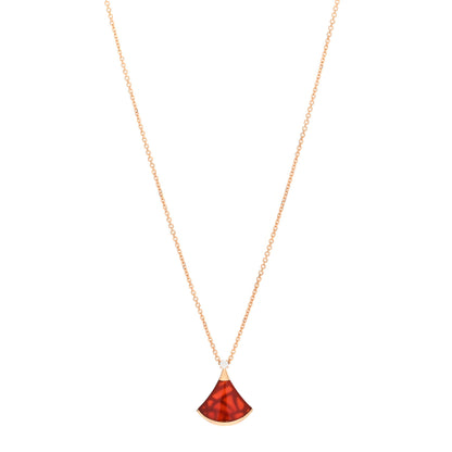 Bulgari 18K Rose Gold Diamond Carnelian Divas' Dream Pendant Necklace 1 of 3