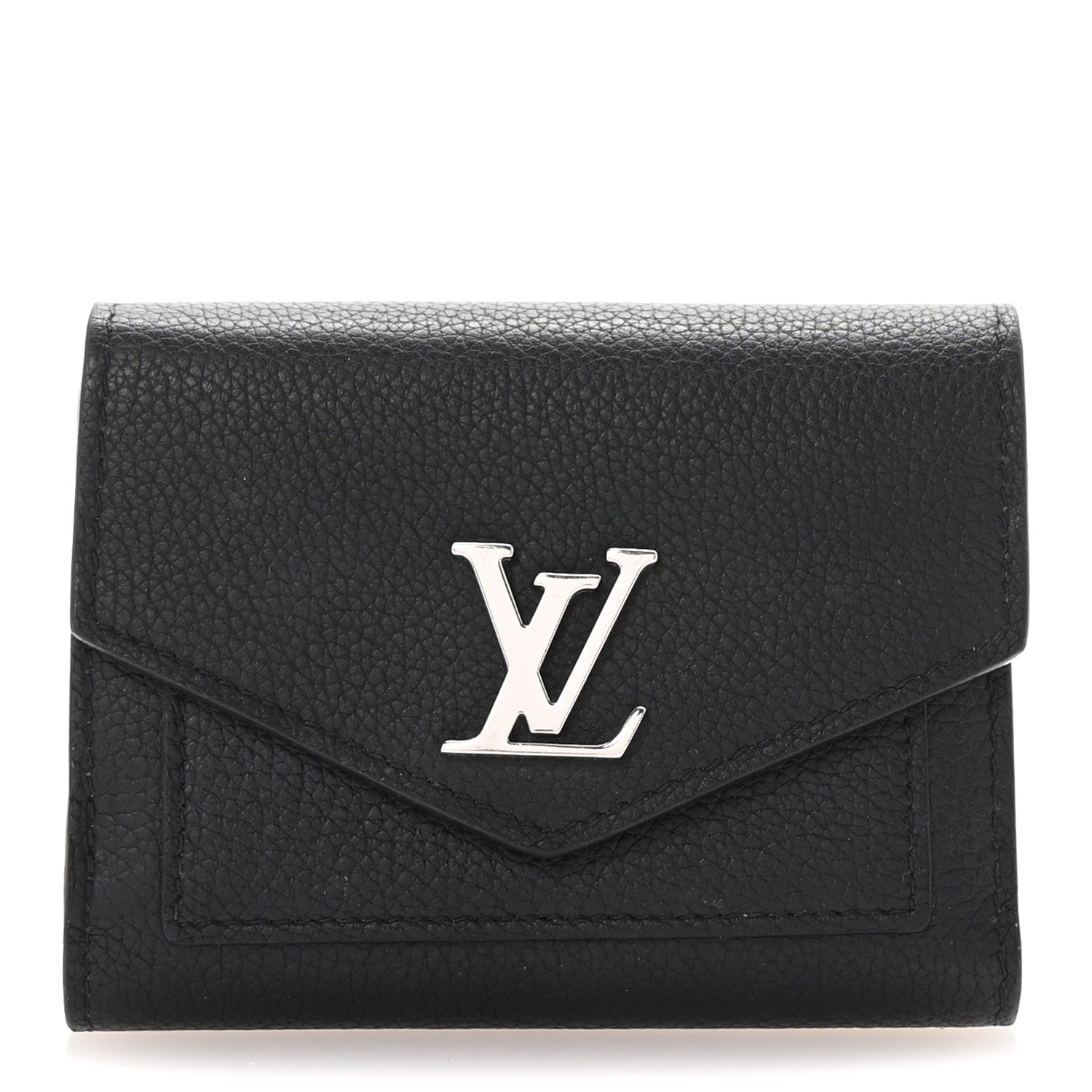 Louis Vuitton Soft Calfskin My Lockme Compact Wallet Black 1 of 7