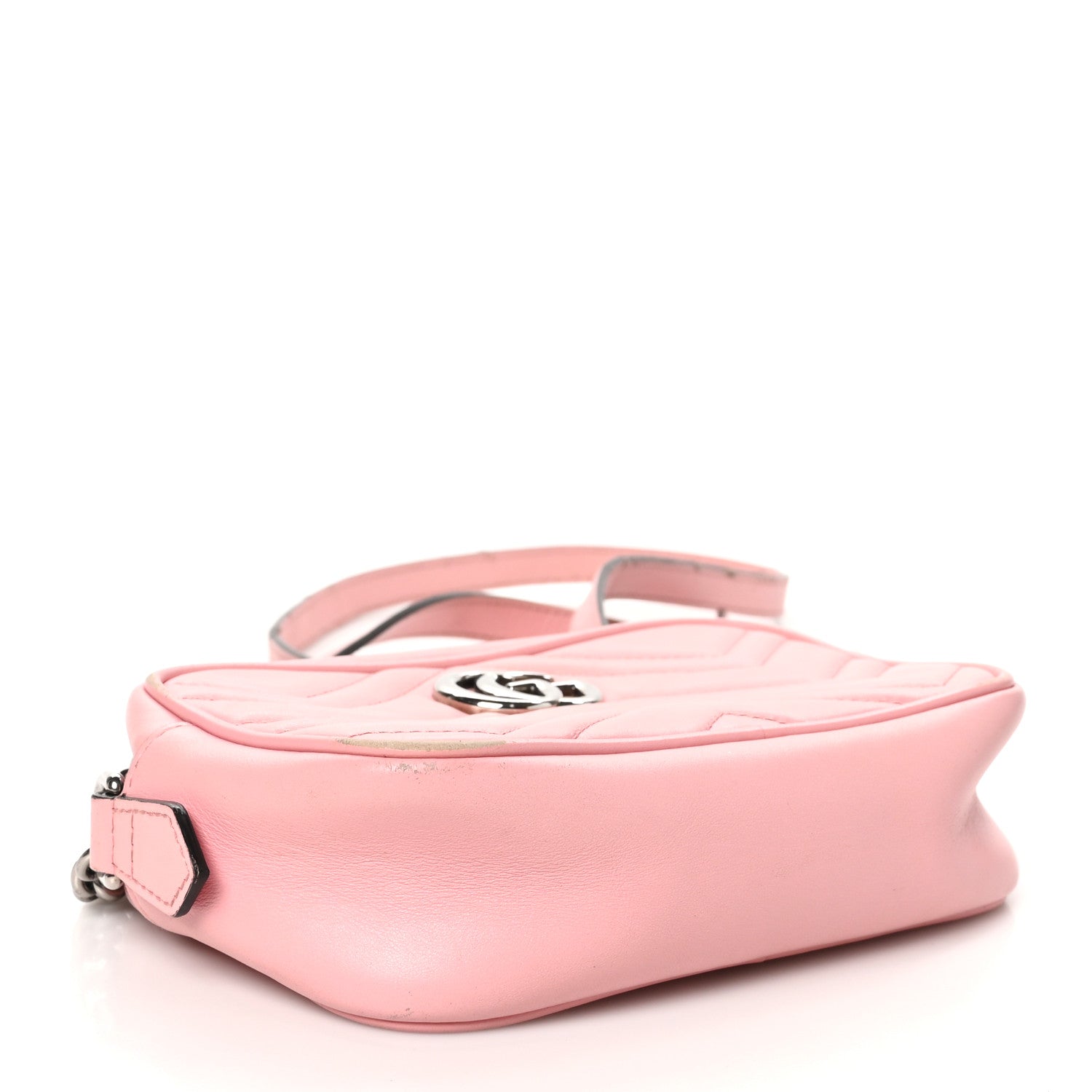 Gucci Calfskin Matelasse Mini GG Marmont Chain Shoulder Bag Wild Rose 4 of 16