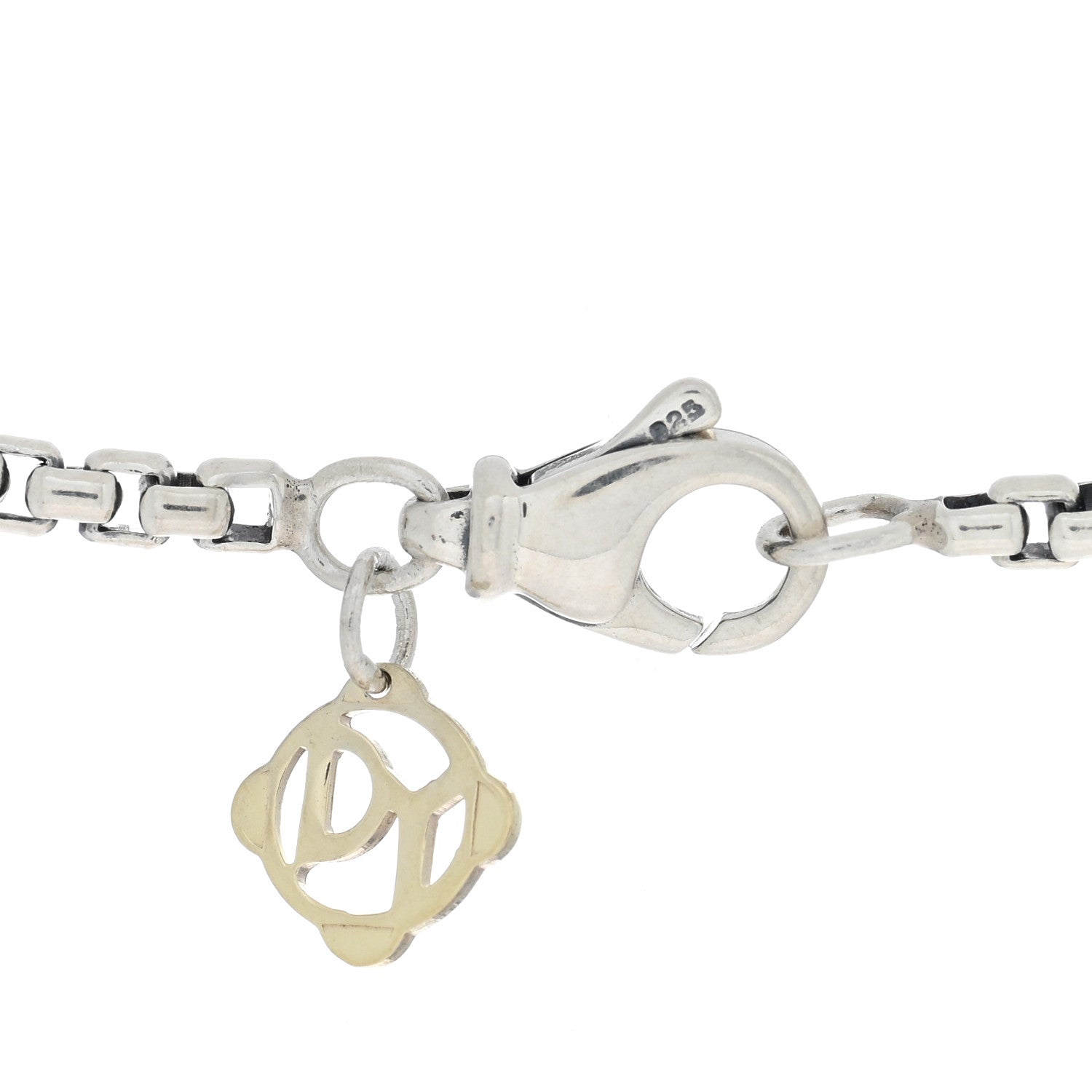 David Yurman Sterling Silver Diamond Initial K Charm Necklace 4 of 5