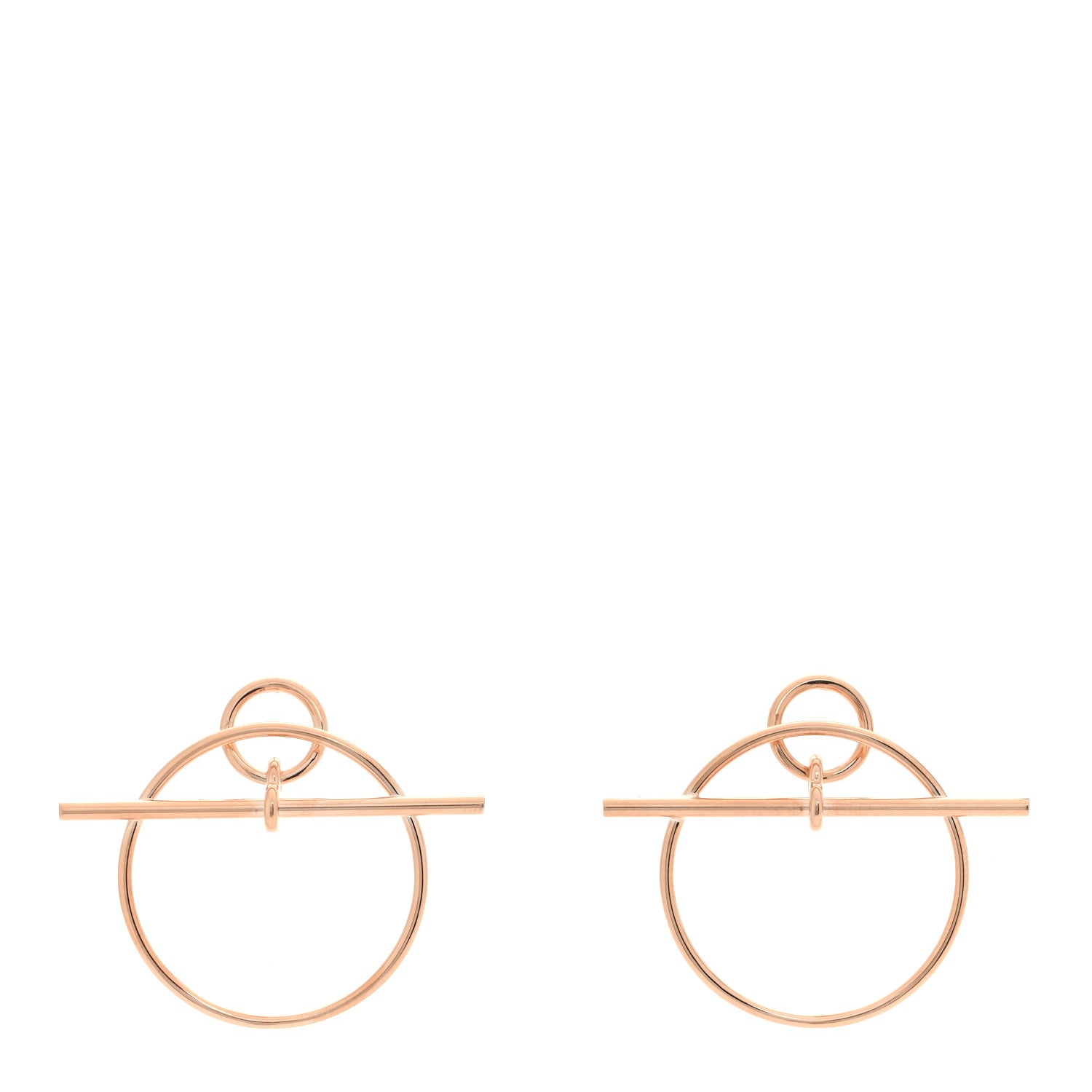 Hermes 18K Rose Gold PM Loop Earrings 1 of 5