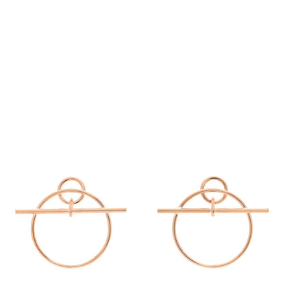 Hermes 18K Rose Gold PM Loop Earrings 1 of 5