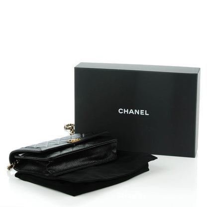 Chanel Caviar Quilted Boy Wallet On Chain WOC Black 4 of 8