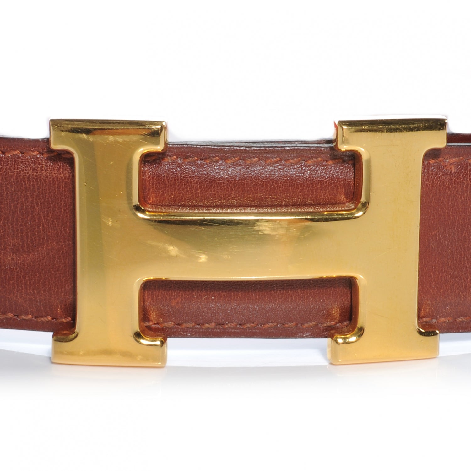 Hermes Box Reversible Constance 32mm H Belt 76 Rouge H and Rouge Vif 3 of 6