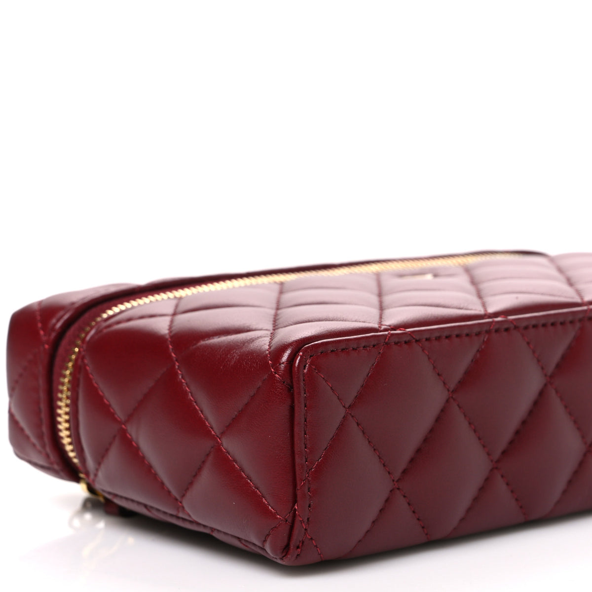 Chanel Lambskin Quilted Top Handle Slim Vanity With Chain Burgundy 9 of 11