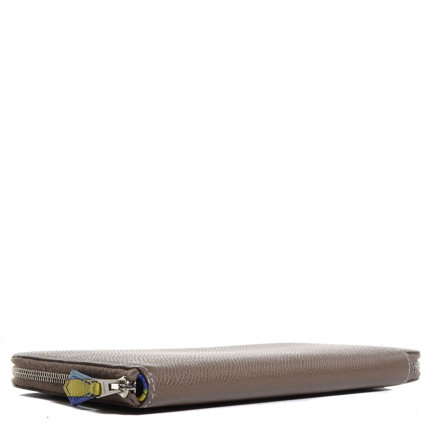 Hermes Epsom Silk'in Wallet Etoupe Bleu Electrique 4 of 12