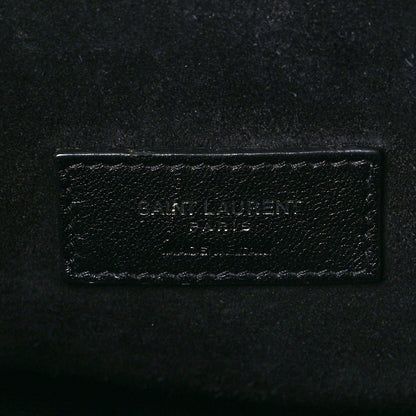 Saint Laurent Calfskin Crocodile Embossed Small Supple Sac de Jour Black 12 of 20