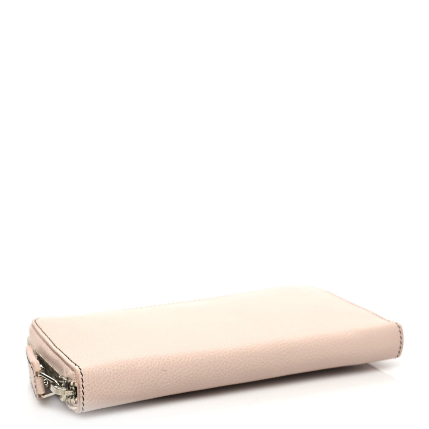 Grained Calfskin Rive Gauche Zip Around Wallet Pink