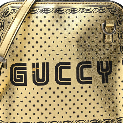 Gucci X SEGA Calfskin GUCCY Stars Mini Dome Shoulder Bag Gold 8 of 11
