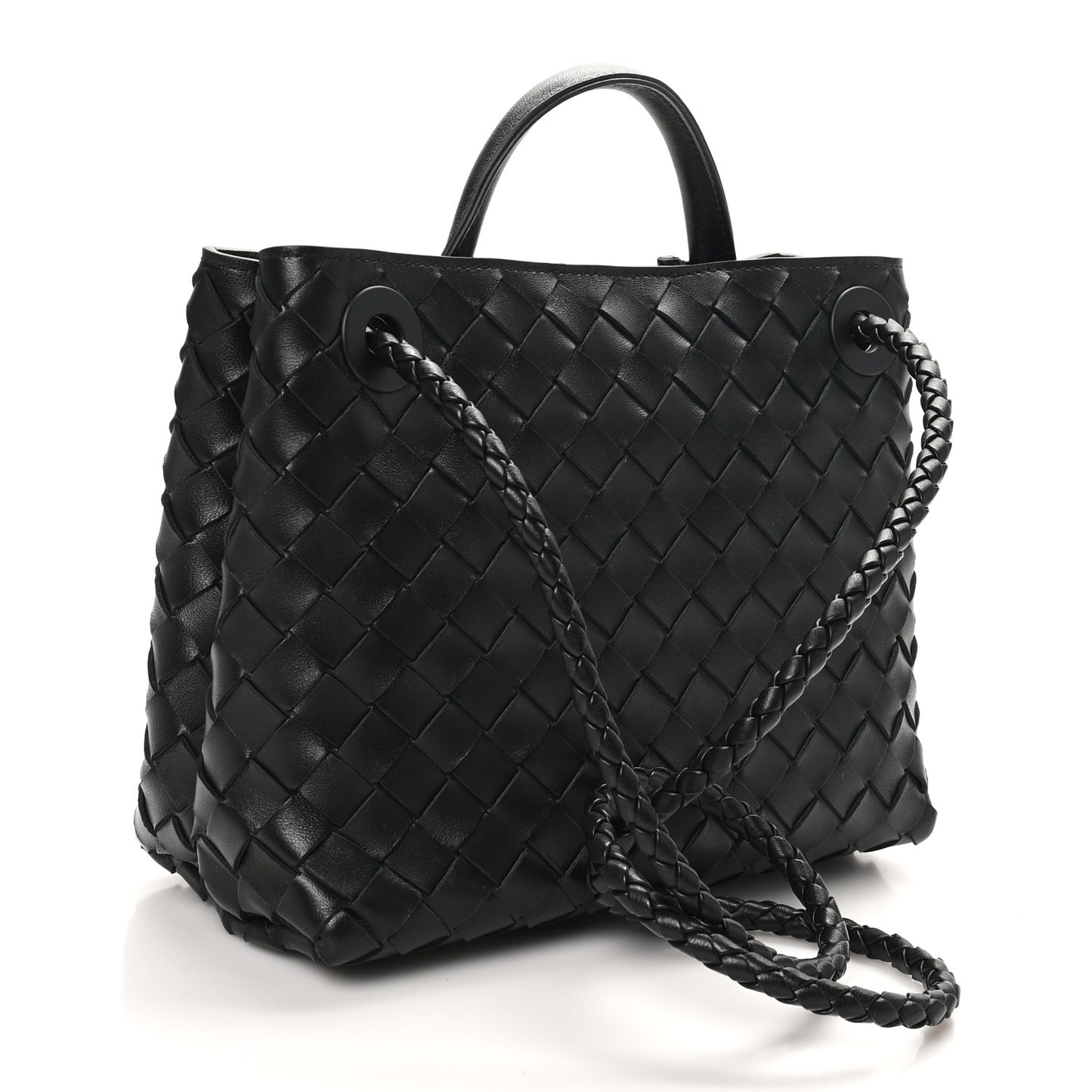 Nappa Intrecciato Small Andiamo Shoulder Bag Black