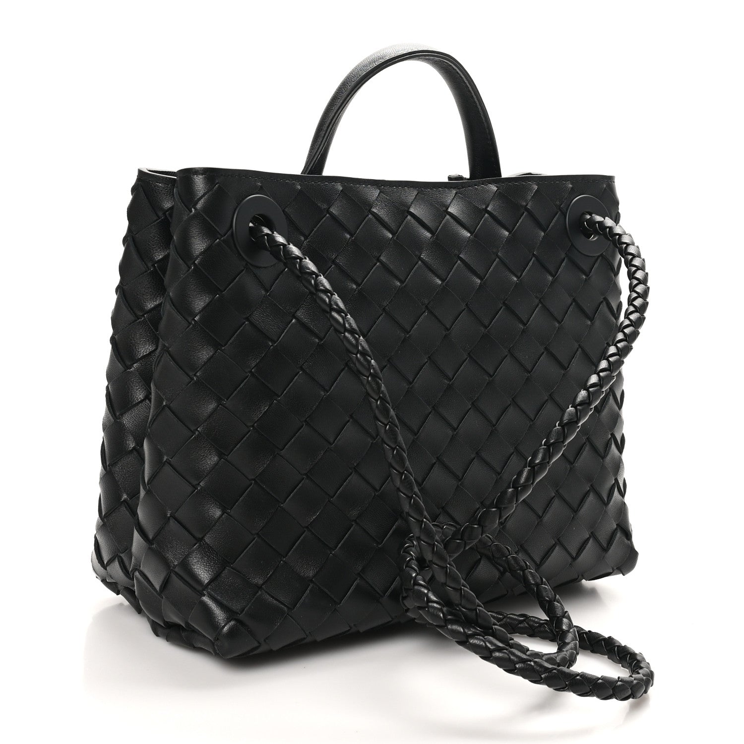 Bottega Veneta Nappa Intrecciato Small Andiamo Shoulder Bag Black 3 of 9