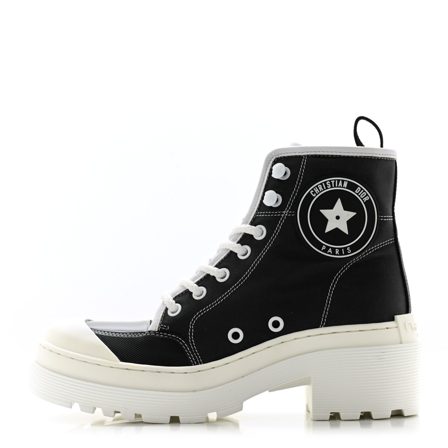 Christian Dior Technical Fabric D-Rise 35mm Boots 35.5 Black White 1 of 10