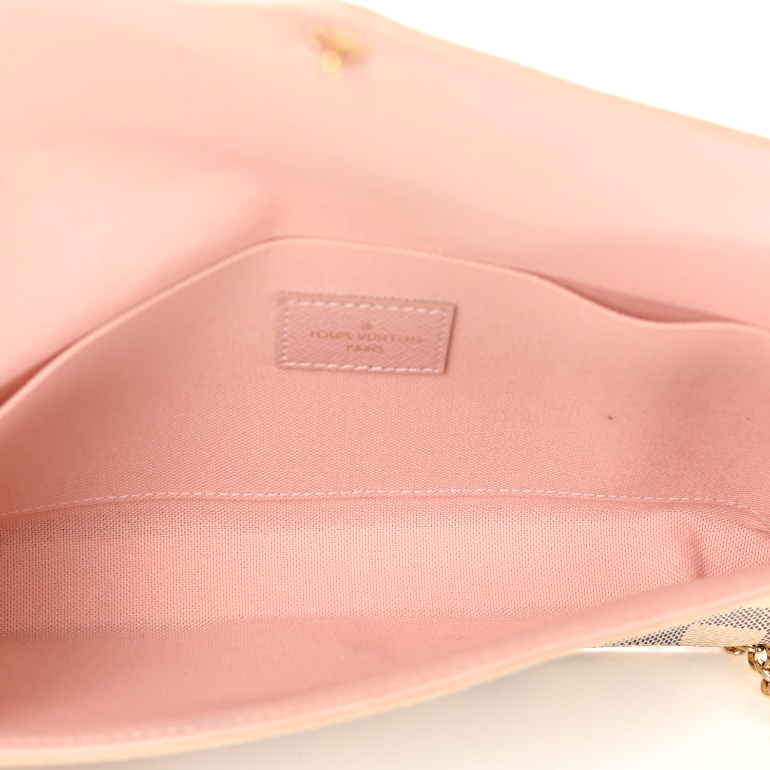 Louis Vuitton Damier Azur Pochette Felicie Chain Wallet Rose Ballerine 4 of 6