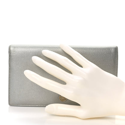 Chanel Grained Calfskin CC Button Yen Wallet Silver 2 of 7