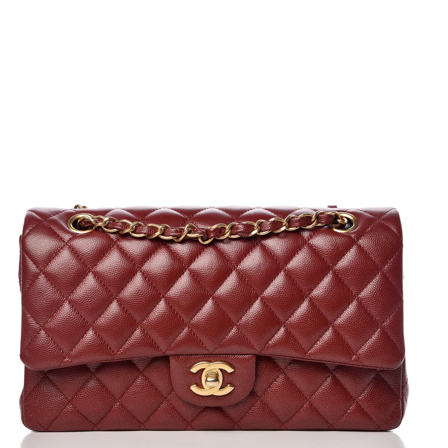 Chanel Iridescent Caviar Quilted Medium Double Flap Burgundy 1 of 10